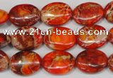 CDE531 15.5 inches 12*16mm oval dyed sea sediment jasper beads