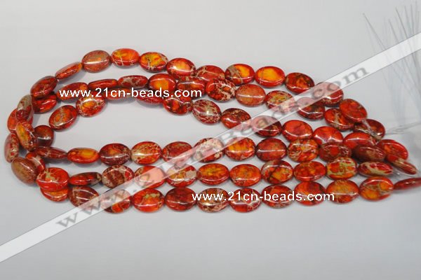 CDE531 15.5 inches 12*16mm oval dyed sea sediment jasper beads