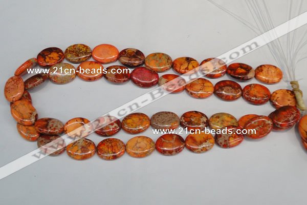 CDE532 15.5 inches 15*20mm oval dyed sea sediment jasper beads