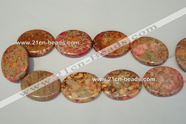 CDE537 15.5 inches 35*45mm oval dyed sea sediment jasper beads