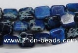 CDE54 15.5 inches 10*10mm square dyed sea sediment jasper beads