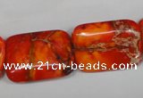 CDE556 15.5 inches 18*25mm rectangle dyed sea sediment jasper beads