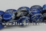 CDE58 15.5 inches 12*16mm oval dyed sea sediment jasper beads