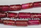 CDE594 15.5 inches 8*16mm tube dyed sea sediment jasper beads