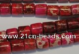 CDE595 15.5 inches 8*8mm tube dyed sea sediment jasper beads