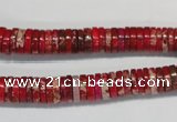 CDE601 15.5 inches 2*8mm heishi dyed sea sediment jasper beads