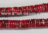 CDE602 15.5 inches 2*10mm heishi dyed sea sediment jasper beads