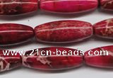 CDE607 15.5 inches 11*31mm rice dyed sea sediment jasper beads