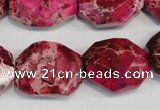 CDE615 15.5 inches 18*24mm faceted nugget dyed sea sediment jasper beads