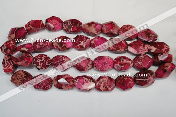 CDE615 15.5 inches 18*24mm faceted nugget dyed sea sediment jasper beads