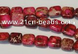 CDE620 15.5 inches 10*10mm square dyed sea sediment jasper beads