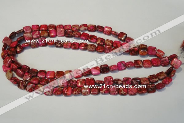 CDE621 15.5 inches 12*12mm square dyed sea sediment jasper beads