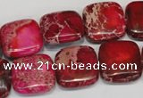 CDE623 15.5 inches 16*16mm square dyed sea sediment jasper beads