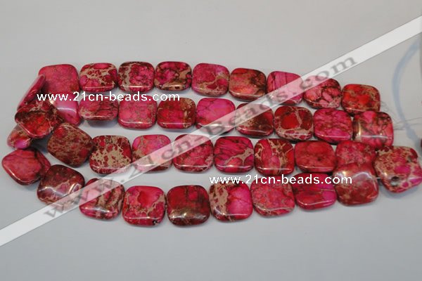 CDE625 15.5 inches 20*20mm square dyed sea sediment jasper beads