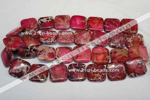 CDE626 15.5 inches 25*25mm square dyed sea sediment jasper beads