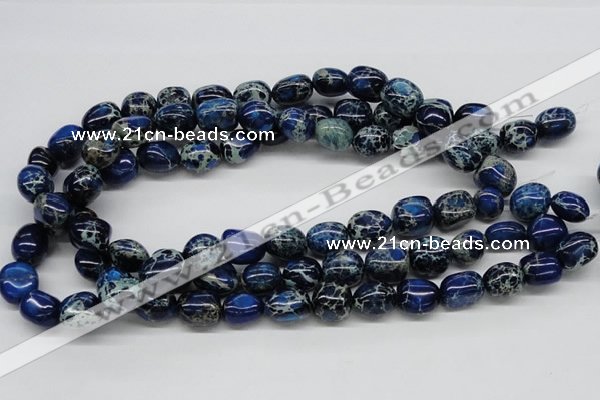 CDE63 15.5 inches 12*15mm nuggets dyed sea sediment jasper beads