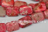 CDE631 15.5 inches 12*16mm rectangle dyed sea sediment jasper beads