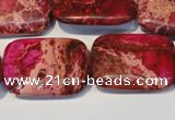CDE634 15.5 inches 22*30mm rectangle dyed sea sediment jasper beads