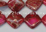 CDE638 15.5 inches 18*18mm diamond dyed sea sediment jasper beads