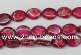 CDE642 15.5 inches 8*10mm oval dyed sea sediment jasper beads