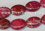 CDE645 15.5 inches 13*18mm oval dyed sea sediment jasper beads