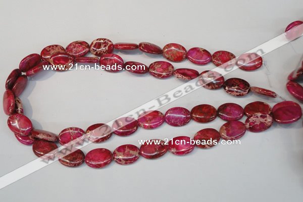 CDE645 15.5 inches 13*18mm oval dyed sea sediment jasper beads