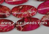 CDE647 15.5 inches 15*30mm oval dyed sea sediment jasper beads