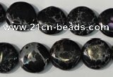 CDE688 15.5 inches 15mm flat round dyed sea sediment jasper beads