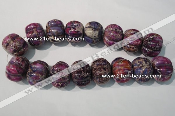 CDE702 15.5 inches 26*32mm pumpkin dyed sea sediment jasper beads