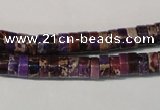 CDE704 15.5 inches 3*6mm heishi dyed sea sediment jasper beads