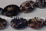 CDE710 15.5 inches 13*18mm oval dyed sea sediment jasper beads