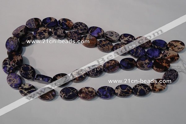 CDE710 15.5 inches 13*18mm oval dyed sea sediment jasper beads