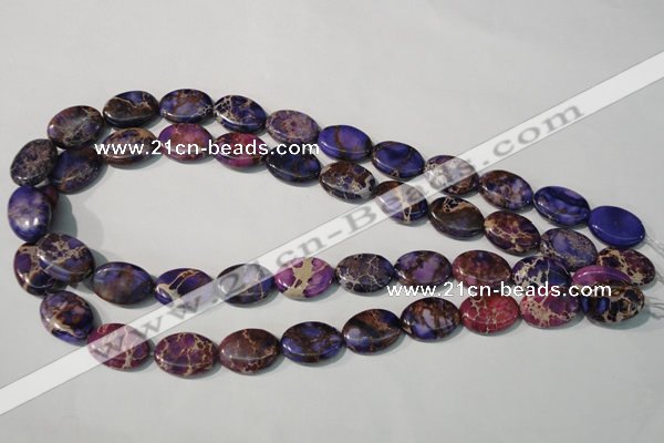 CDE711 15.5 inches 13*18mm oval dyed sea sediment jasper beads