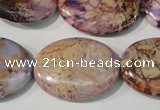 CDE712 15.5 inches 22*30mm oval dyed sea sediment jasper beads