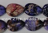 CDE714 15.5 inches 15*20mm flat teardrop dyed sea sediment jasper beads