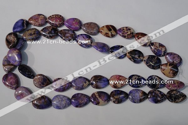 CDE714 15.5 inches 15*20mm flat teardrop dyed sea sediment jasper beads