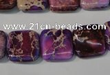 CDE717 15.5 inches 16*16mm square dyed sea sediment jasper beads