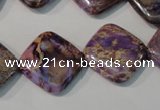 CDE720 15.5 inches 18*18mm diamond dyed sea sediment jasper beads