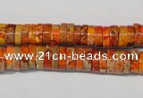 CDE734 15.5 inches 3*8mm heishi dyed sea sediment jasper beads