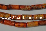 CDE736 15.5 inches 6*12mm tube dyed sea sediment jasper beads