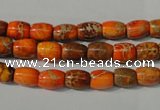 CDE740 15.5 inches 5*8mm drum dyed sea sediment jasper beads