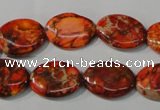 CDE751 15.5 inches 13*18mm oval dyed sea sediment jasper beads