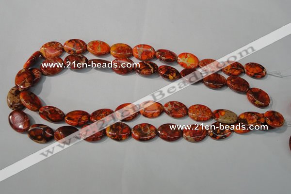 CDE751 15.5 inches 13*18mm oval dyed sea sediment jasper beads