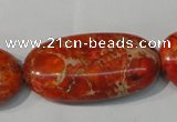 CDE752 15.5 inches 20*40mm oval dyed sea sediment jasper beads