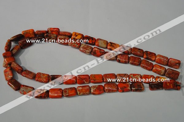 CDE756 15.5 inches 10*14mm rectangle dyed sea sediment jasper beads