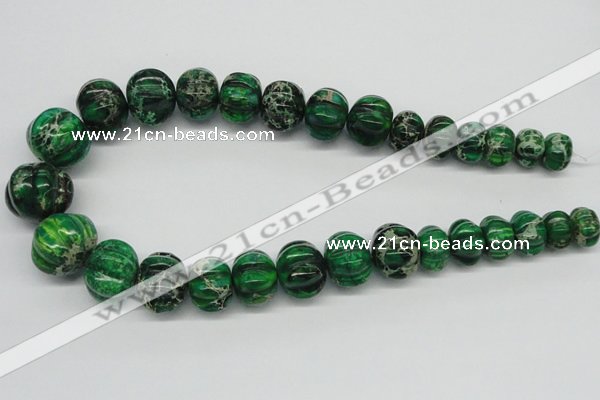 CDE76 15.5 inches multi sizes pumpkin dyed sea sediment jasper beads