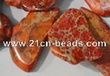 CDE760 15.5 inches 19*32mm – 22*38mm freeform dyed sea sediment jasper bead