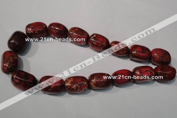 CDE771 15.5 inches 18*25mm nuggets dyed sea sediment jasper beads