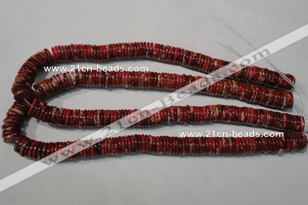 CDE773 15.5 inches 2*12mm dish dyed sea sediment jasper beads