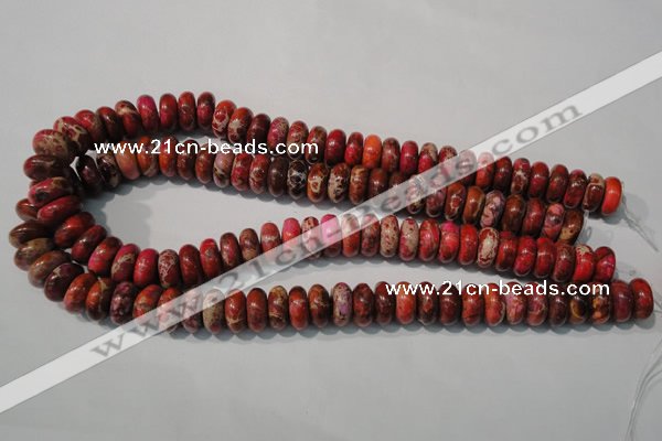 CDE775 15.5 inches 6*14mm rondelle dyed sea sediment jasper beads